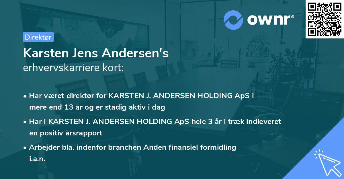 Karsten Jens Andersen's erhvervskarriere kort