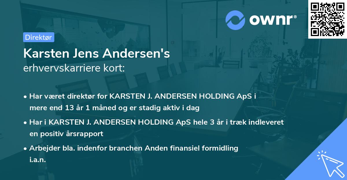 Karsten Jens Andersen's erhvervskarriere kort