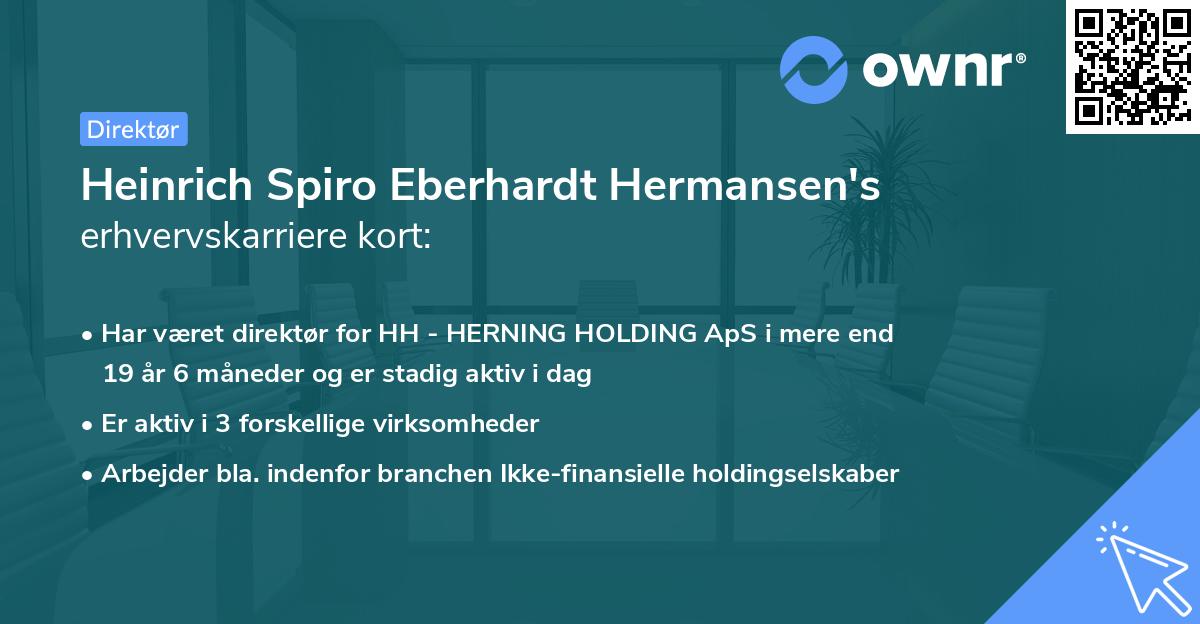 Heinrich Spiro Eberhardt Hermansen's erhvervskarriere kort