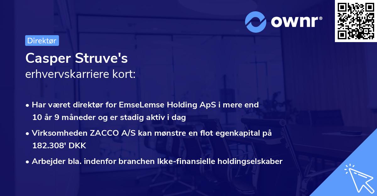 Casper Struve's erhvervskarriere kort