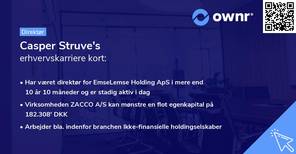 Casper Struve's erhvervskarriere kort