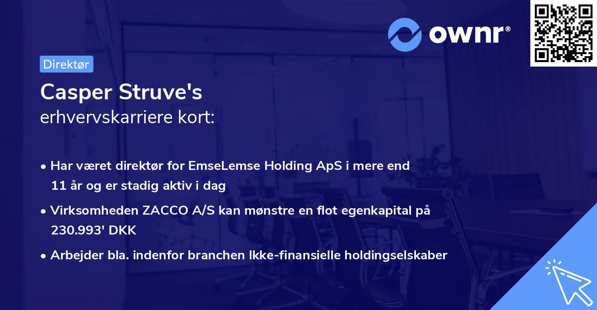 Casper Struve's erhvervskarriere kort