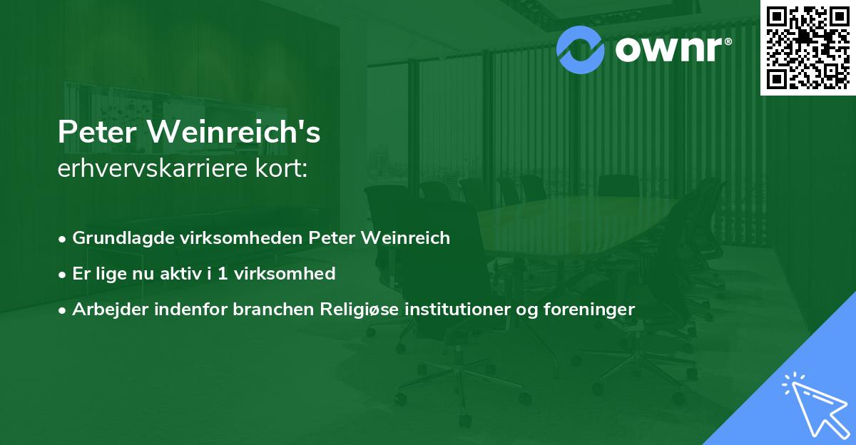 Peter Weinreich's erhvervskarriere kort