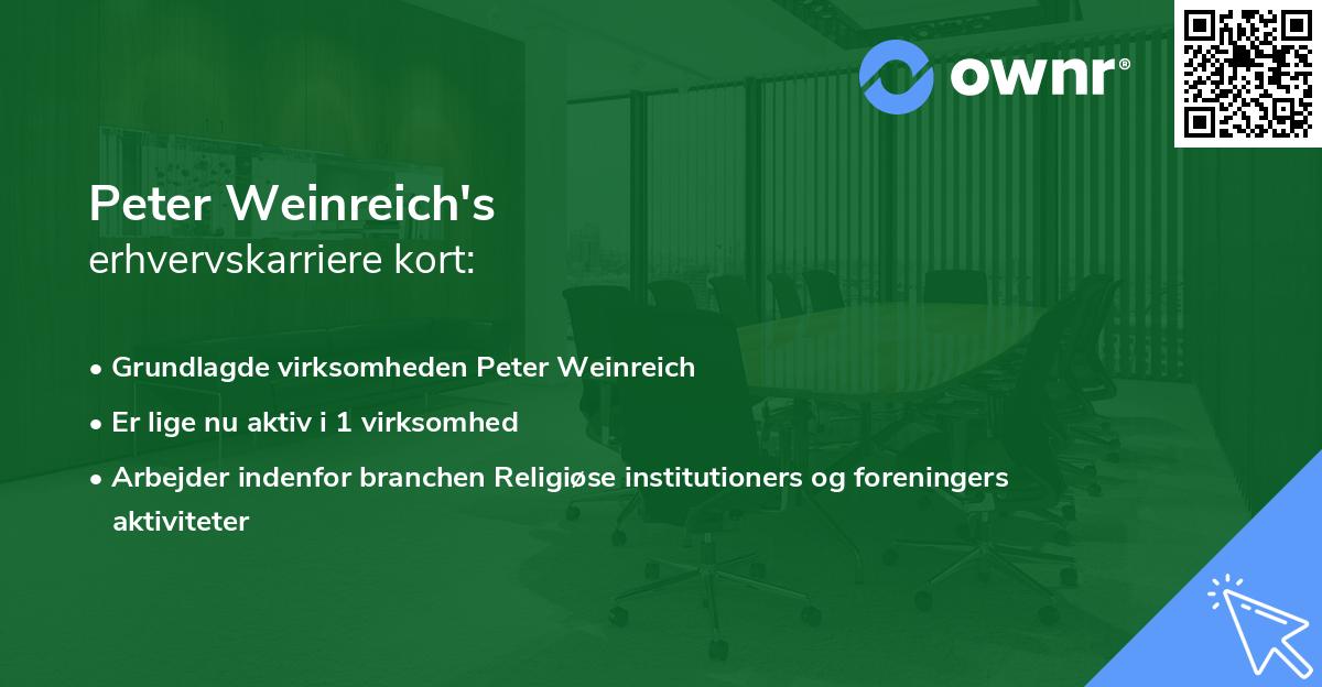 Peter Weinreich's erhvervskarriere kort