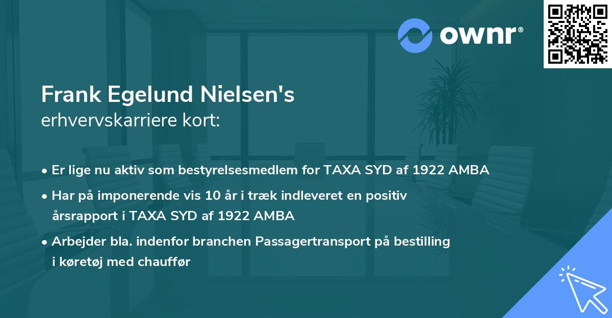 Frank Egelund Nielsen's erhvervskarriere kort