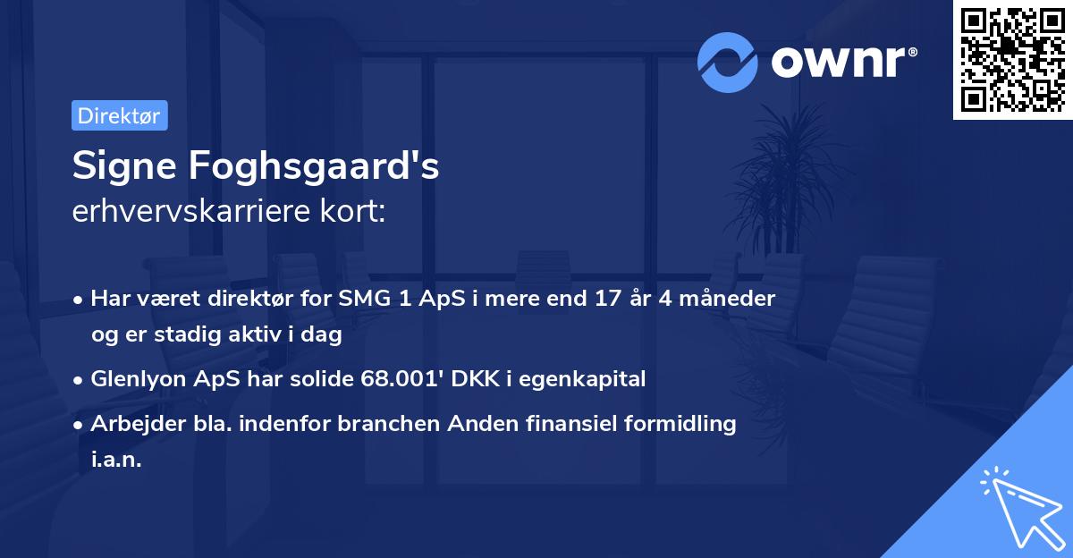 Signe Foghsgaard's erhvervskarriere kort