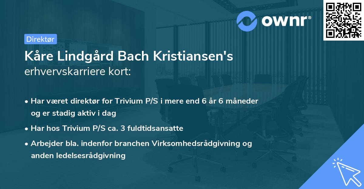 Kåre Lindgård Bach Kristiansen's erhvervskarriere kort