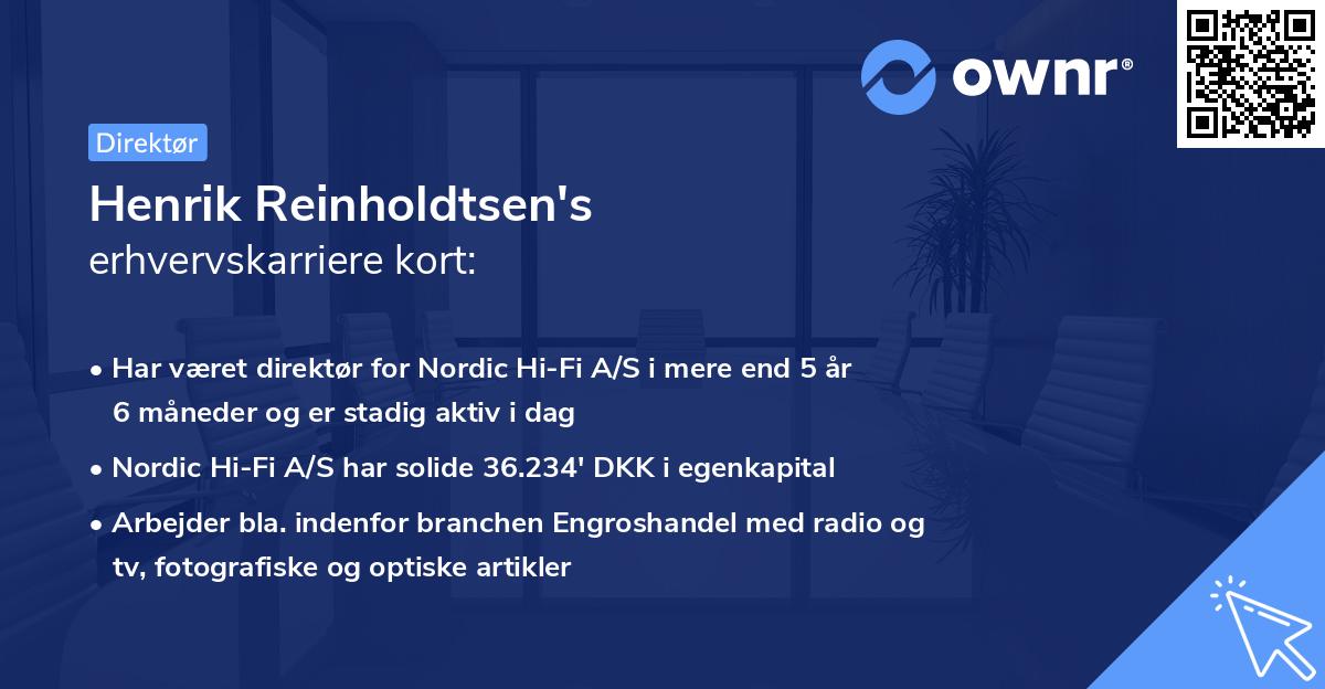 Henrik Reinholdtsen's erhvervskarriere kort
