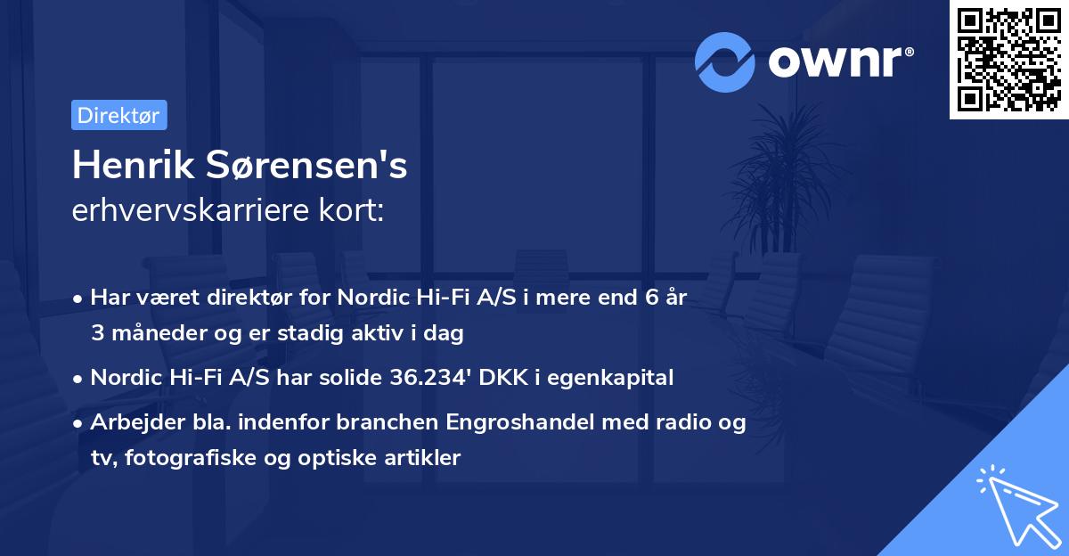 Henrik Sørensen's erhvervskarriere kort