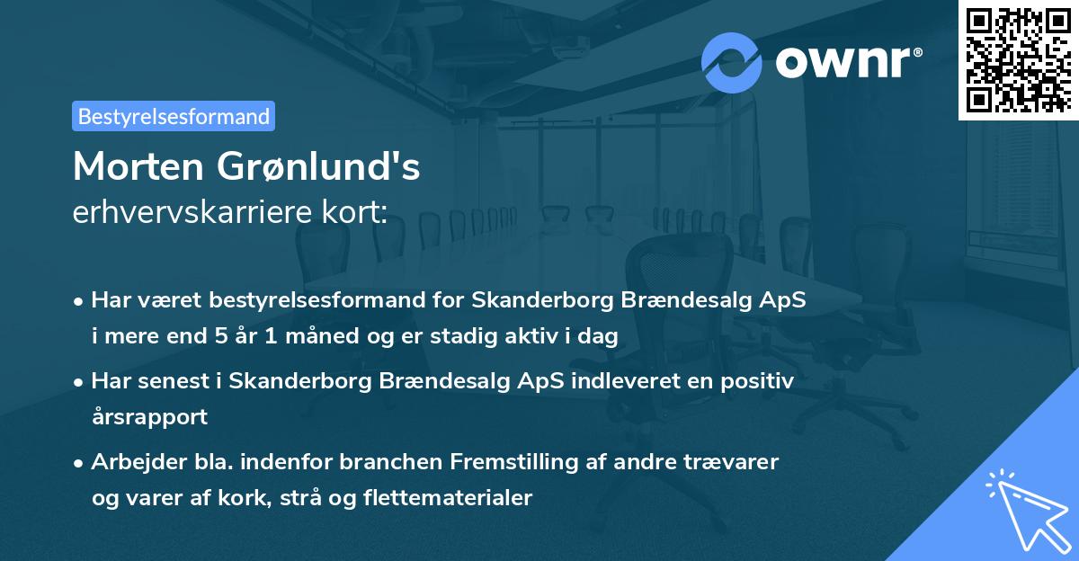 Morten Grønlund's erhvervskarriere kort