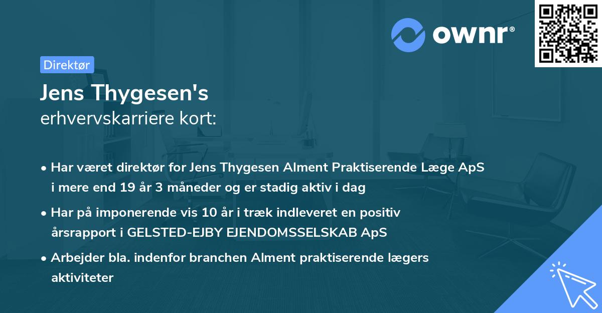 Jens Thygesen's erhvervskarriere kort