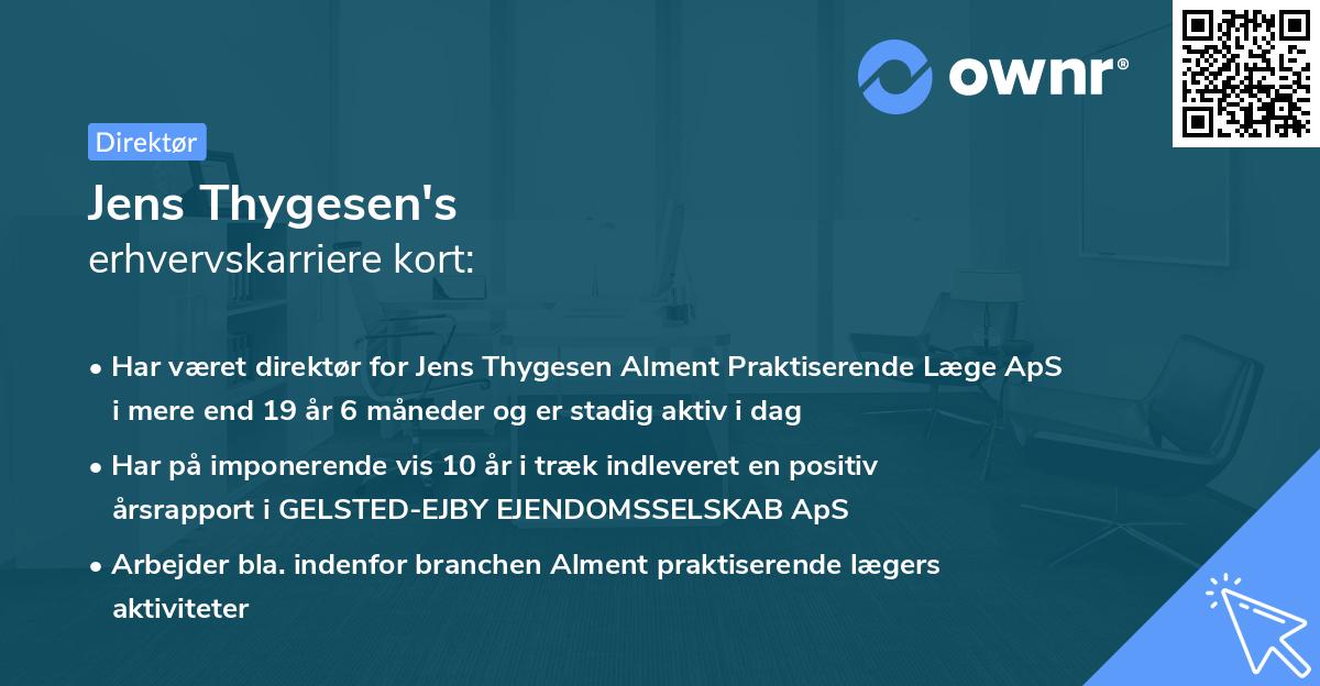 Jens Thygesen's erhvervskarriere kort