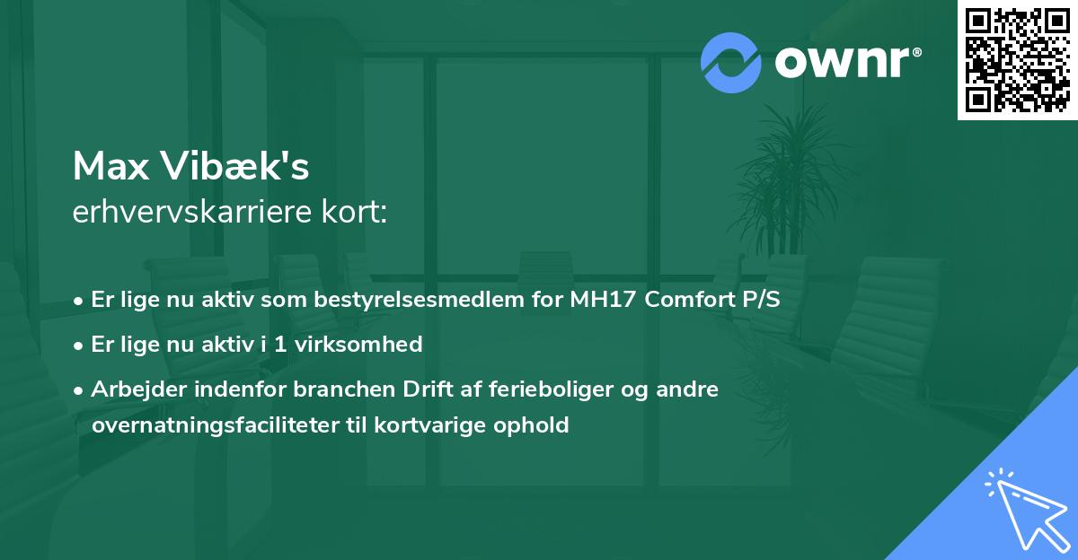 Max Vibæk's erhvervskarriere kort