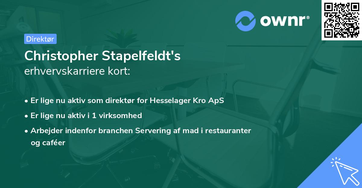 Christopher Stapelfeldt's erhvervskarriere kort