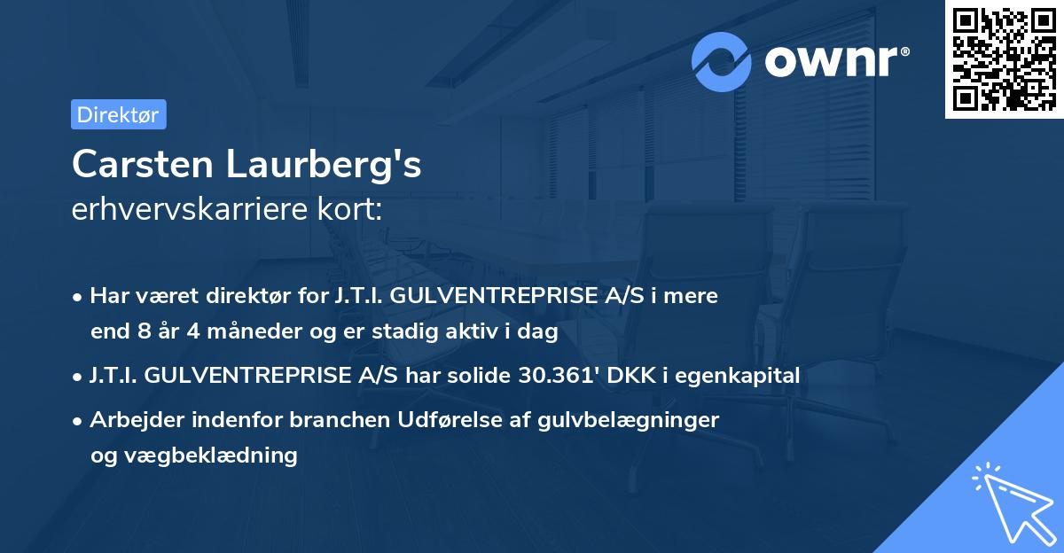Carsten Laurberg's erhvervskarriere kort