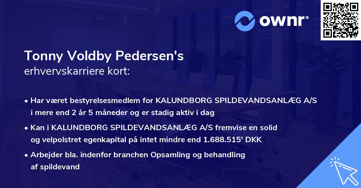 Tonny Voldby Pedersen's erhvervskarriere kort