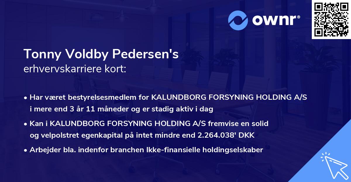 Tonny Voldby Pedersen's erhvervskarriere kort