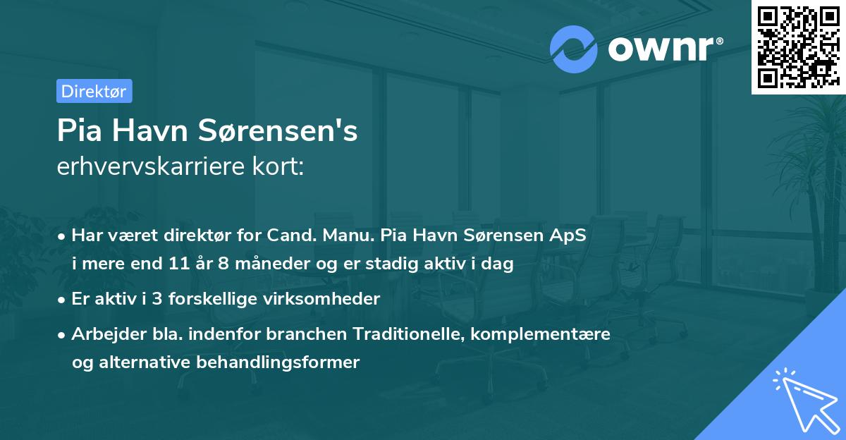Pia Havn Sørensen's erhvervskarriere kort