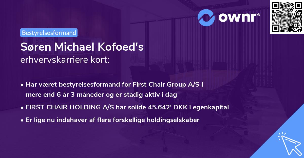 Søren Michael Kofoed's erhvervskarriere kort