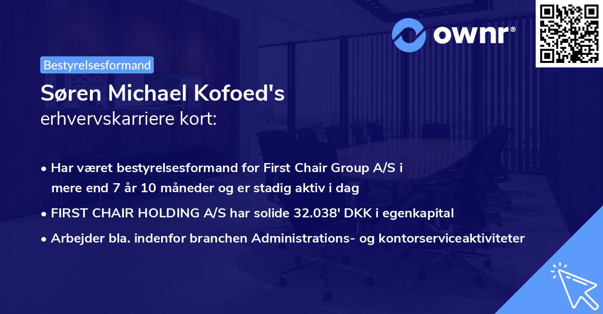 Søren Michael Kofoed's erhvervskarriere kort