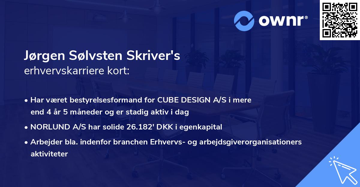 Jørgen Sølvsten Skriver's erhvervskarriere kort