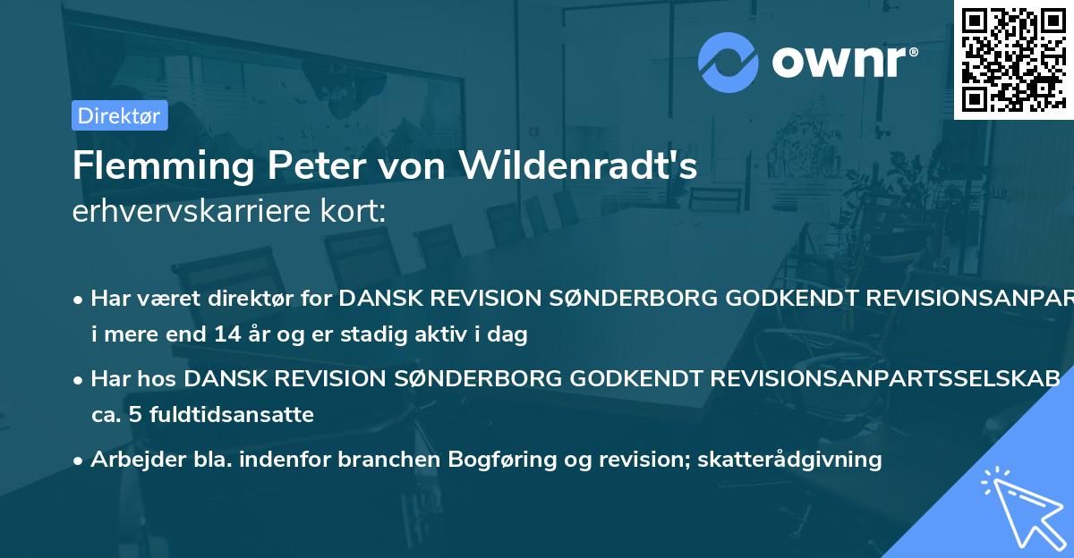 Flemming Peter von Wildenradt's erhvervskarriere kort