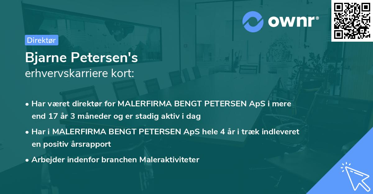 Bjarne Petersen's erhvervskarriere kort