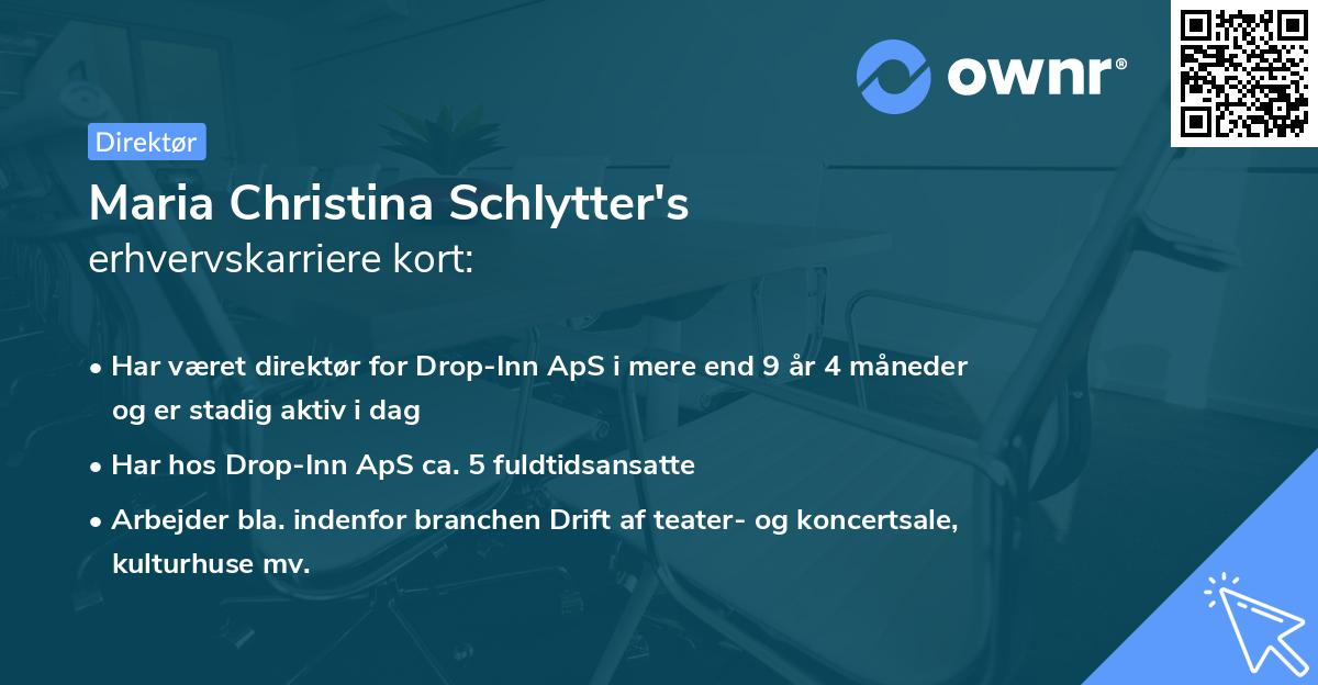 Maria Christina Schlytter's erhvervskarriere kort