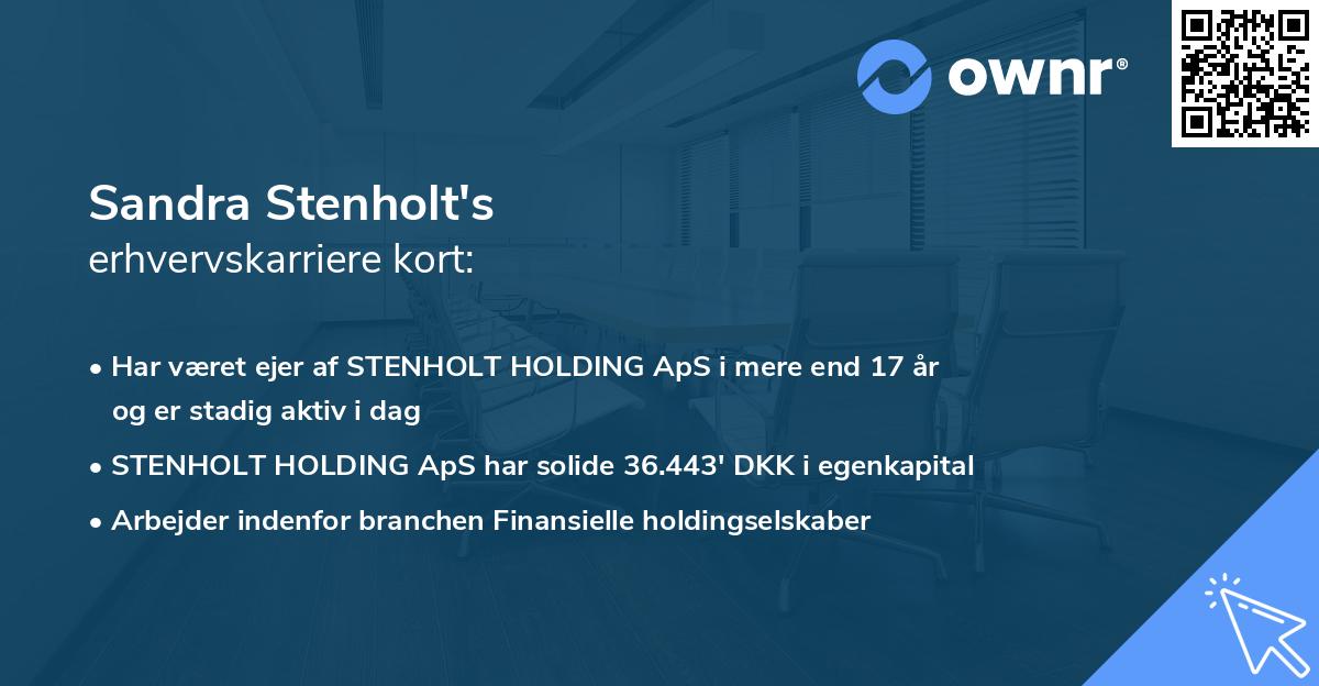 Sandra Stenholt's erhvervskarriere kort