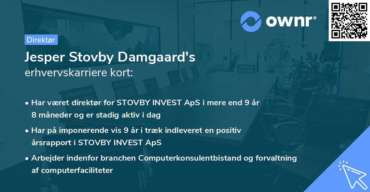 Jesper Stovby Damgaard's erhvervskarriere kort
