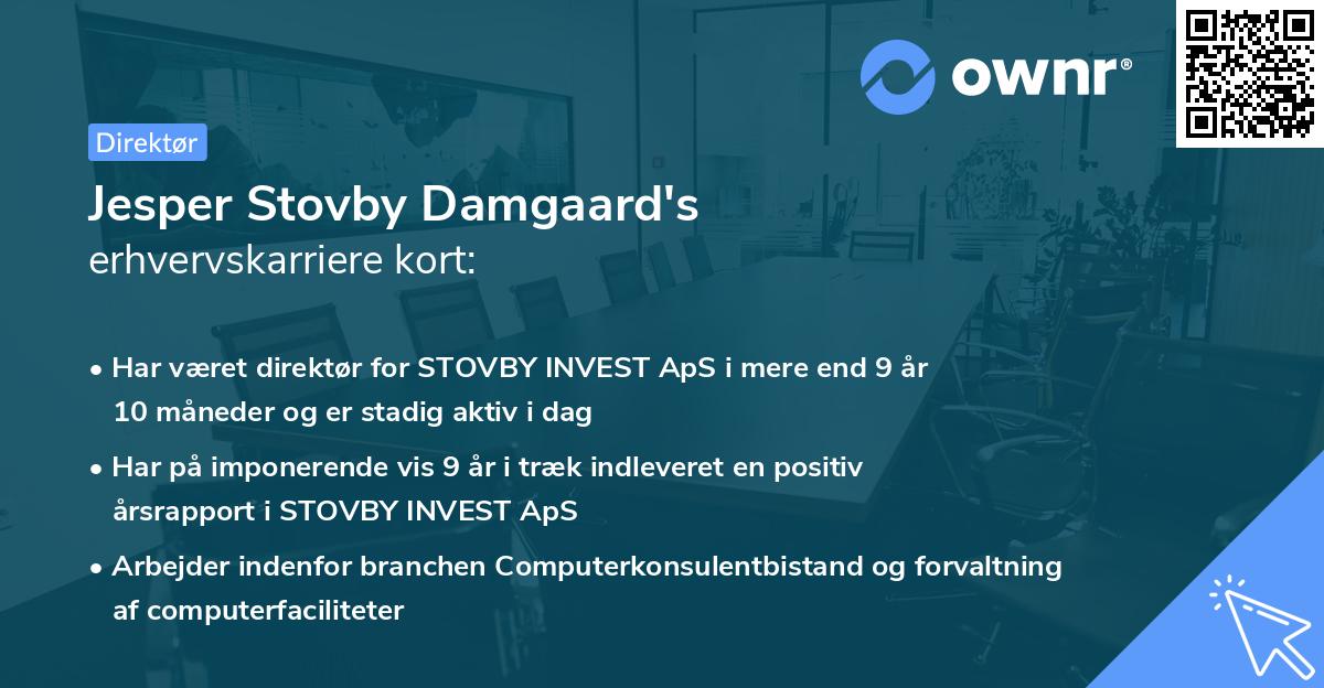 Jesper Stovby Damgaard's erhvervskarriere kort