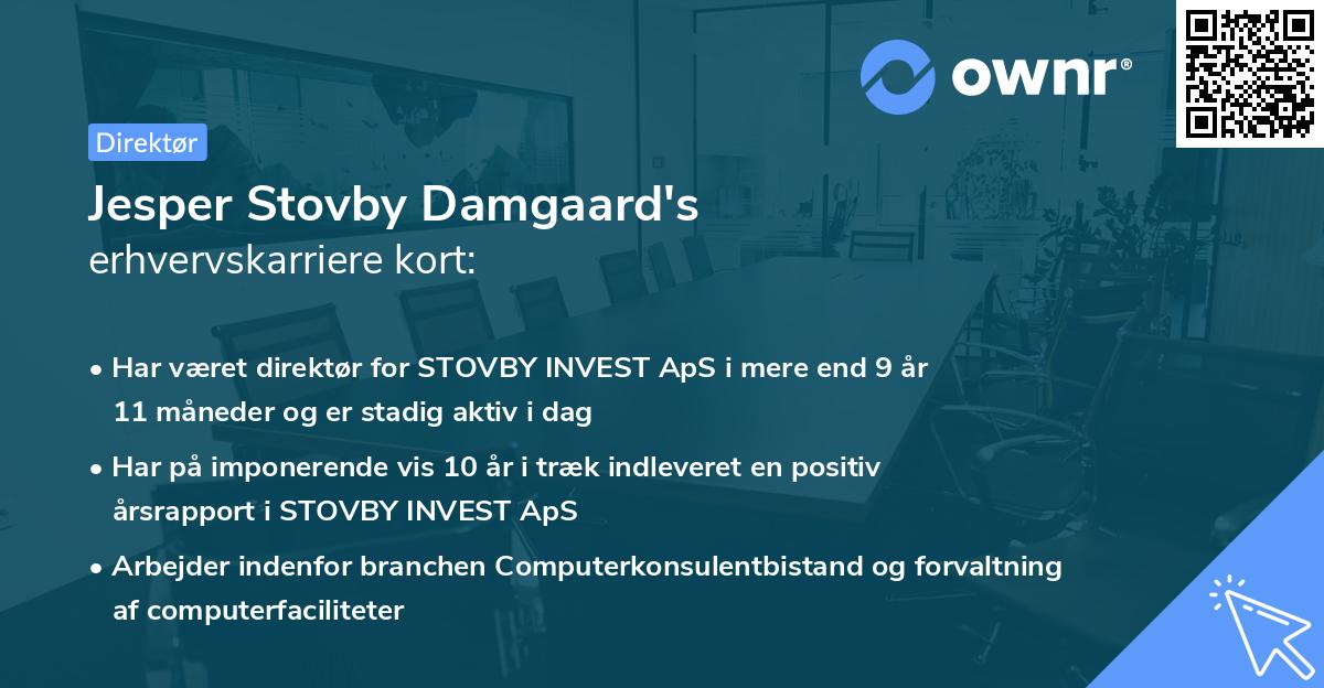 Jesper Stovby Damgaard's erhvervskarriere kort