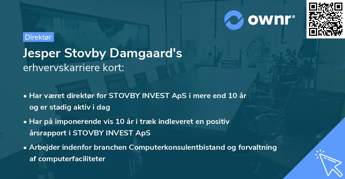 Jesper Stovby Damgaard's erhvervskarriere kort