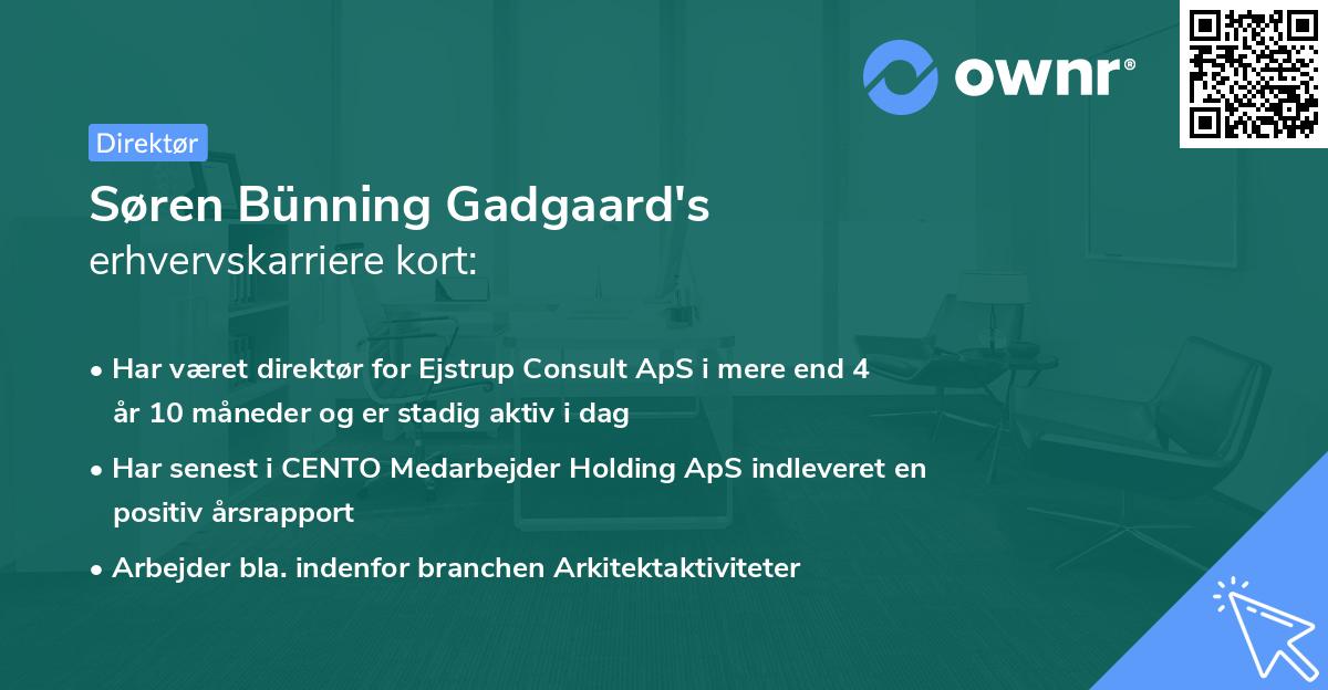 Søren Bünning Gadgaard's erhvervskarriere kort