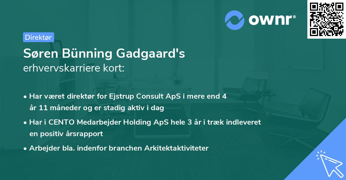 Søren Bünning Gadgaard's erhvervskarriere kort