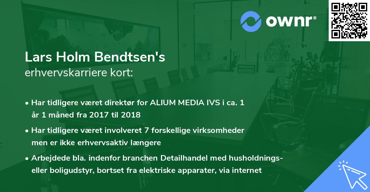 Lars Holm Bendtsen's erhvervskarriere kort