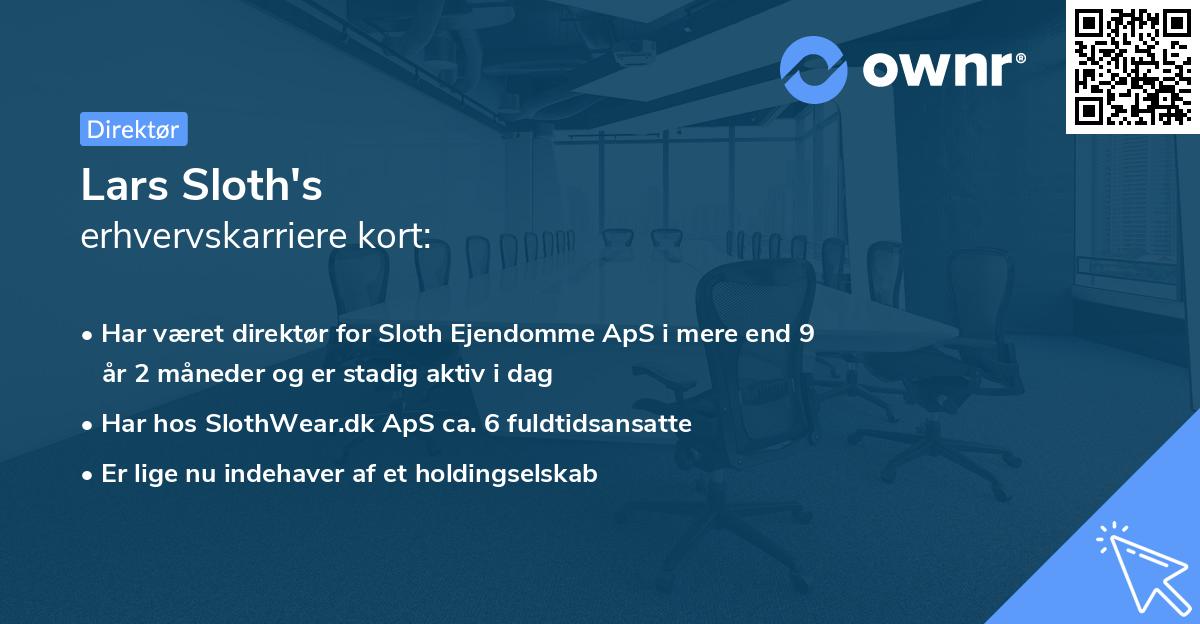 Lars Sloth's erhvervskarriere kort