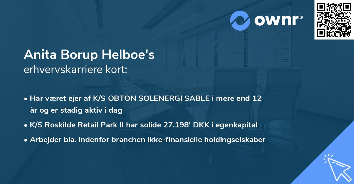 Anita Borup Helboe's erhvervskarriere kort