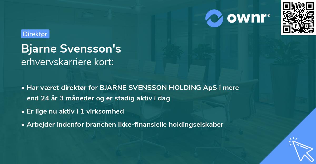 Bjarne Svensson's erhvervskarriere kort