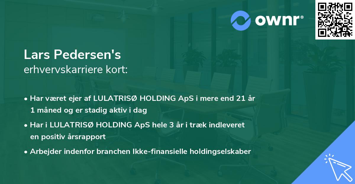 Lars Pedersen's erhvervskarriere kort