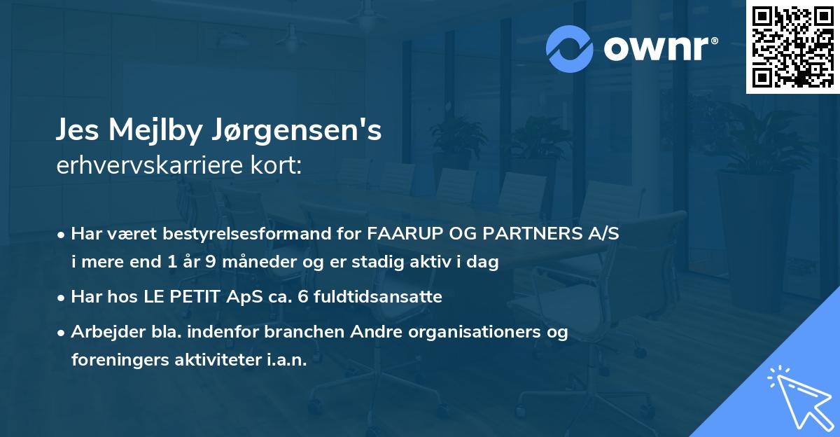 Jes Mejlby Jørgensen's erhvervskarriere kort