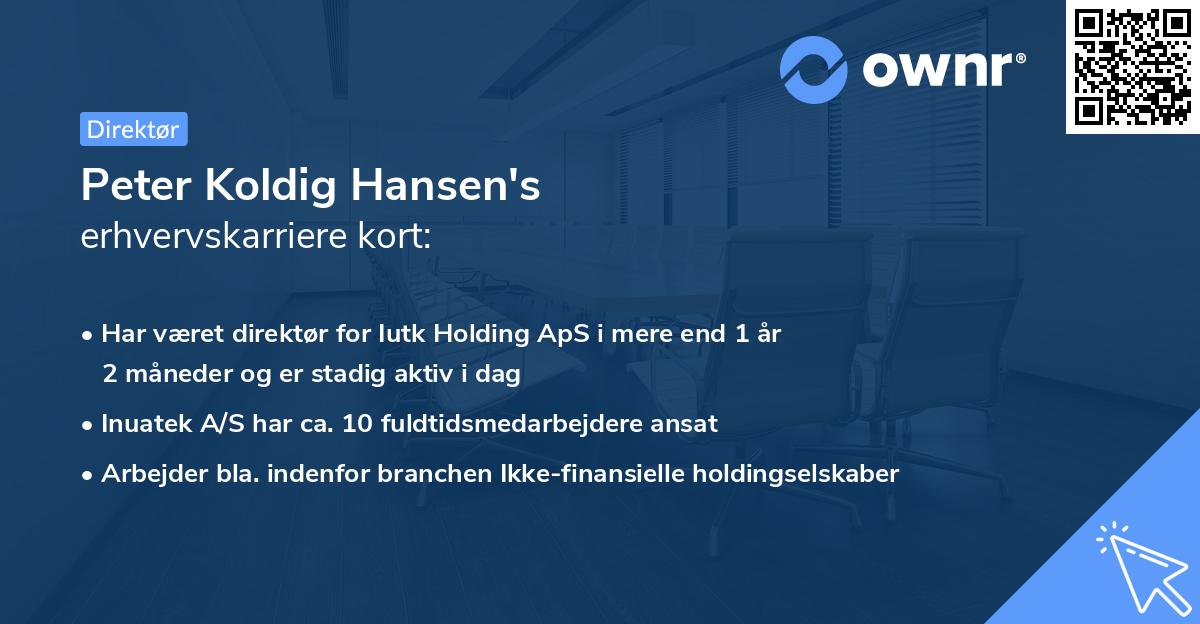 Peter Koldig Hansen's erhvervskarriere kort