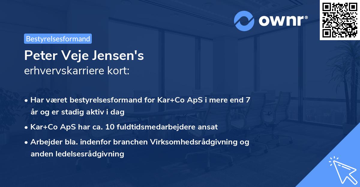 Peter Veje Jensen's erhvervskarriere kort
