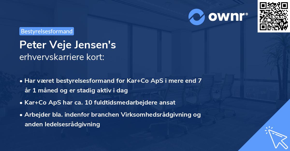 Peter Veje Jensen's erhvervskarriere kort