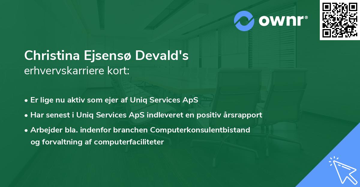 Christina Ejsensø Devald's erhvervskarriere kort