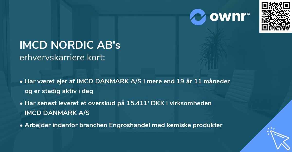 IMCD NORDIC AB's erhvervskarriere kort