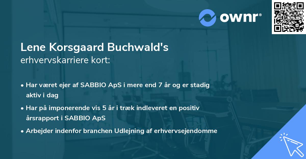Lene Korsgaard Buchwald's erhvervskarriere kort