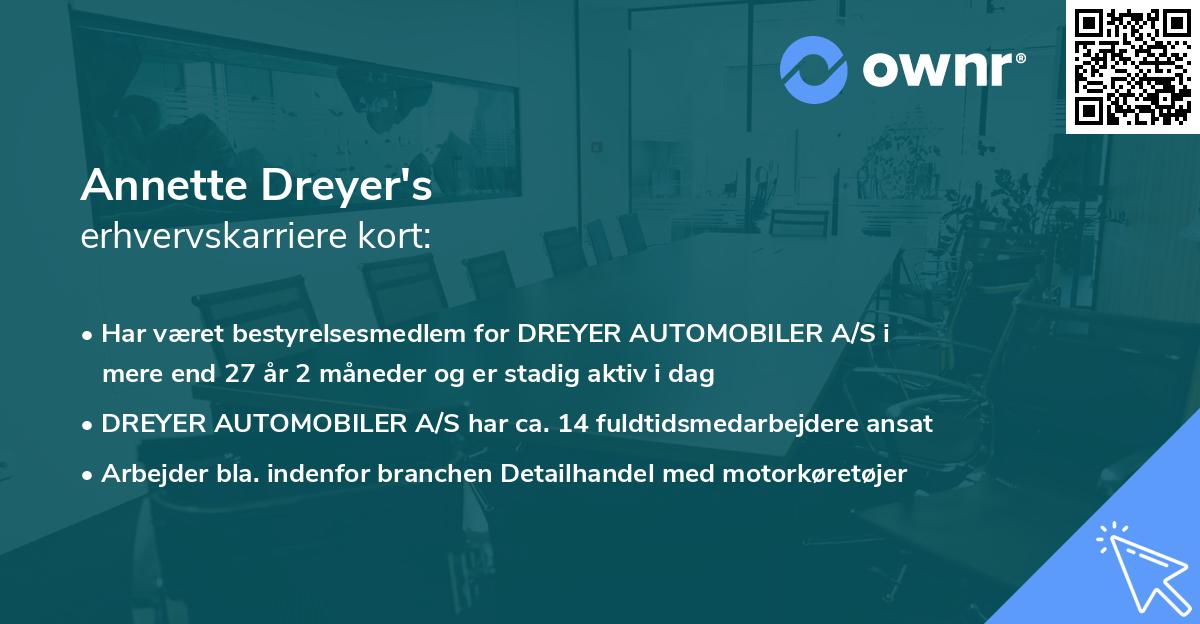 Annette Dreyer's erhvervskarriere kort