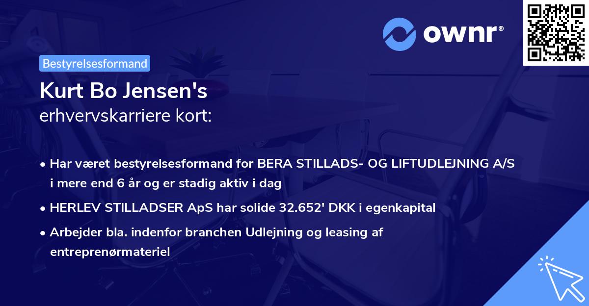 Kurt Bo Jensen's erhvervskarriere kort