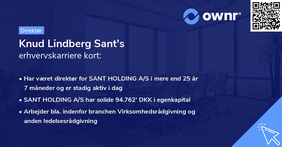 Knud Lindberg Sant's erhvervskarriere kort